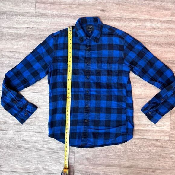 J. Crew Men's Blue Plaid Long Sleeve‎ Flannel Button Down Shirt Size Small - Picture 1 of 6